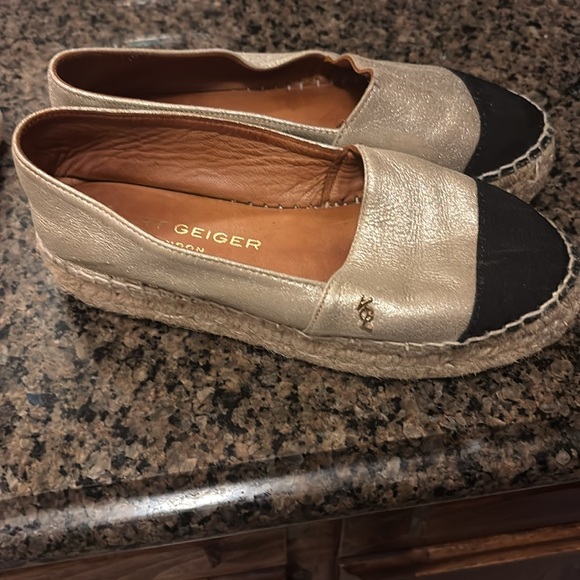 Kurt Geiger Gold and Black Platform Espadrilles - Picture 5 of 5